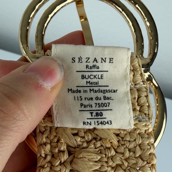 Sezane Selena Belt Natural Raffia No-Hole - Picture 12 of 15